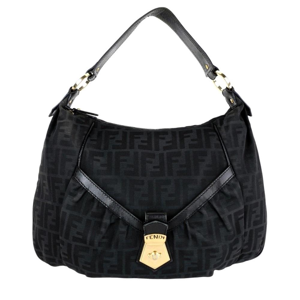 Vintage Fendi Chef leather black zucca bag